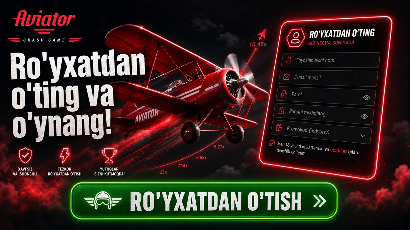 Aviator o'yini uchun hisob yaratish va birinchi depozit bonus olish