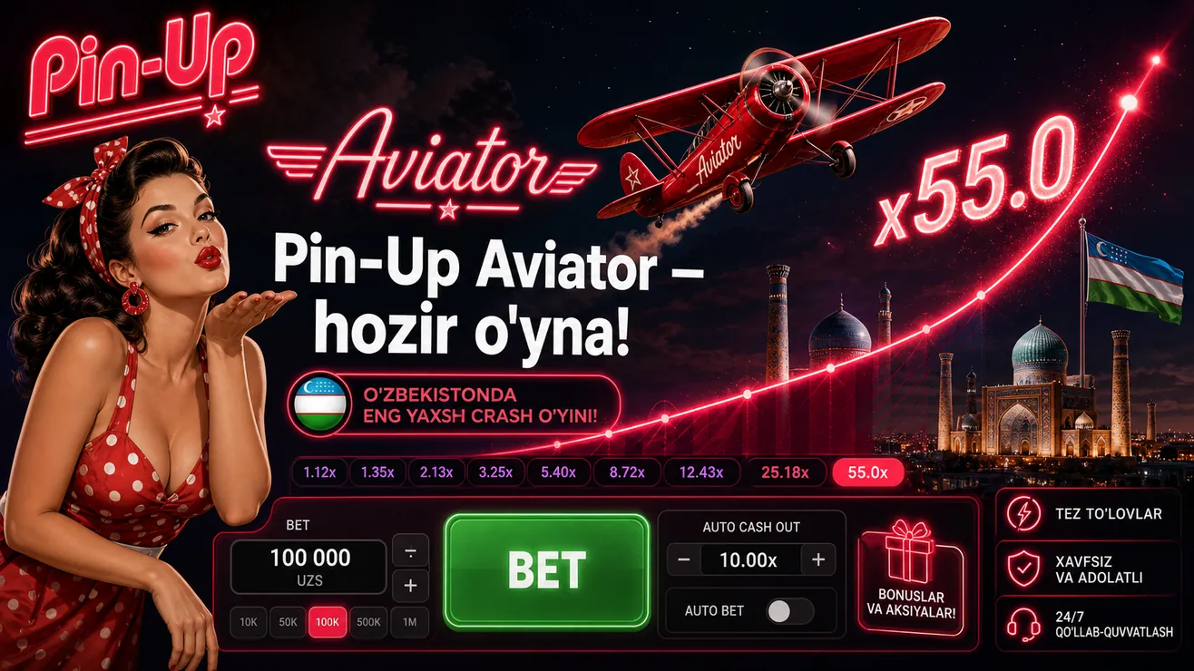 Pin-Up Casino Aviator bonus 65 million UZS 250 frispin O'zbekiston